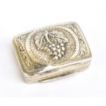 JOHN BETTRIDGE; a George III hallmarked silver vinaigrette of rectangular form, with cast detail