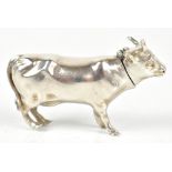 SAMUEL BOYCE; a Victorian hallmarked silver novelty vesta case modelled in the form of a bull,