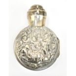 WILLIAM COMYNS LTD; a Victorian hallmarked silver scent bottle case with hinged lid, the body with
