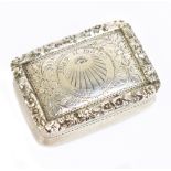 NATHANIEL MILLS; a rare Masonic William IV hallmarked silver vinaigrette of rectangular form with