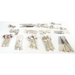 A large quantity of assorted silver plated flatware, decorated in the Kings pattern, and further