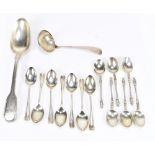 WILLIAM EATON; a William IV hallmarked silver tablespoon, London 1833, also a set of seven