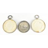 Three agricultural medals comprising a hallmarked silver Worsley and District Agricultural and