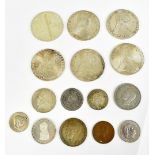 Six M Theresie white metal coins, each bearing spurious date of 1780, diameter 4cm, and further