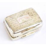 JOSEPH WILLMORE; a George III hallmarked silver vinaigrette of rectangular form, with chased
