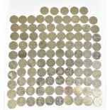 A collection of approximately 150 pence coins, including 2009 Kew Gardens with further Beatrix