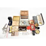 A quantity of costume jewellery, including simulated pearls, fashion watches, cuff links, beads