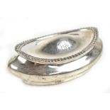 HORTON & ALLDAY; a late Victorian hallmarked silver trinket box of rounded lozenge form, the