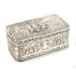 BERTHOLD MULLER (IMPORT); a late 19th century German snuff box of rounded rectangular form, the