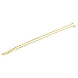 A 9ct yellow gold flat link fine chain, length 14cm, approx 3.1g.Additional InformationIn