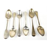 JOSIAH WILLIAMS & CO; a Victorian hallmarked silver teaspoon, Exeter 1860, and five other hallmarked