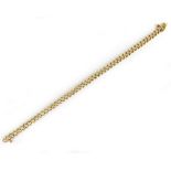 An 18ct yellow gold and diamond line/tennis bracelet, comprising fifty brilliant cut stones
