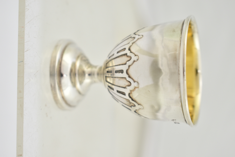 A George V hallmarked silver egg cup inscribed 'M.C. St. A.D June 20th 1925', maker's mark rubbed, - Image 5 of 12