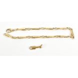 A 9ct yellow gold bracelet, length 19cm, approx 10.4g, sold with additional spare link. Additional