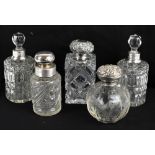 CC MAY & SONS; a Victorian cut glass dressing table bottle of rectangular form with cut and etched