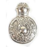 A & ZIMMERMAN LTD: a late Victorian hallmarked silver scent bottle case, the hinged lid and  body