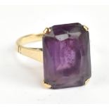 A 9ct yellow gold amethyst dress ring, size O, approx 4.8g.Additional InformationThe stone has a