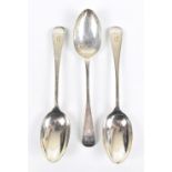 ELKINGTON & CO LTD; three hallmarked silver tablespoons, each with engraved initial D to handle,
