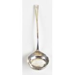 ROBERTS & BELK; a George VI hallmarked silver ladle in the Plain Pine pattern, Sheffield 1942,