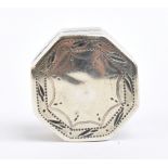 SAMUEL PEMBERTON; a George III hallmarked silver vinaigrette of octagonal form, with pin pricked and