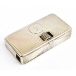 SAMPSON MORDAN; a Victorian hallmarked silver vesta case of rectangular form with engine turned