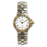 RAYMOND WEIL; a stainless steel lady's quartz 'Parsfial' wristwatch, the circular dial set with