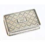 NATHANIEL MILLS; a Victorian hallmarked silver vinaigrette of rectangular form, with chased cross