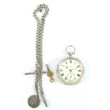 RUSSELL'S OF LIVERPOOL; a late Victorian hallmarked silver key wind open face pocket watch, the