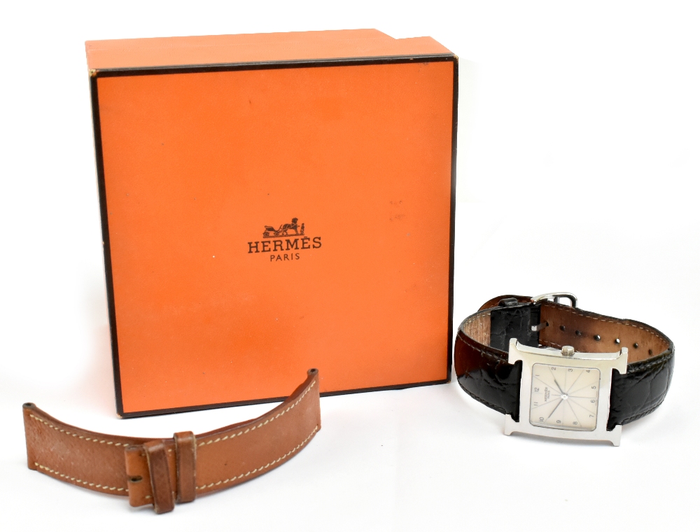 HERMÈS; a stainless steel wristwatch, the rounded square dial set with Arabic numerals within the - Image 2 of 2