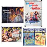A group of eight original one-sheet rolled film posters,