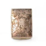 A George V hallmarked silver cigarette box, Liberty & Co, Birmingham 1919, length 9cm, approx 5.