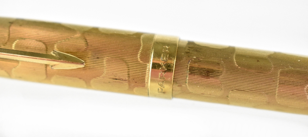 A vintage yellow metal Parker 'Clouds' fountain pen. - Image 3 of 3