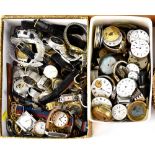 A quantity of watches and watch movements for spares or repair purposes.