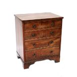 A 20th century mahogany four-drawer chest of drawers to bracket supports, 75 x 63cm.