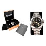 Officine Panerai Luminor GMT; a boxed gentleman's wristwatch,