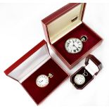 Three pocket watches including large goliath keyless open face pocket watch,