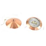 A retro brushed copper ceiling lamp, diameter 46cm.