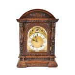 A Winterhalder and Hoffmeier early 20th century oak-cased bracket clock,