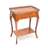 A late 19th/early 20th century mahogany side table with single frieze drawer, brush-in slide,