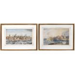 T HARGREAVES; watercolour, harbour scene, signed and dated 1842 lower right, 31 x 47cm,
