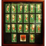 Arsenal framed replica footballer cigarette cards printed by 'Golden Era' and a Lazar Markovic of