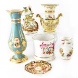 A group of various 19th century ceramics to include a Royal Worcester mask head jug,