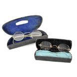 Two cased pairs of vintage spectacles (2).