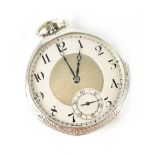E Studebaker, Southbend Watch Co, USA; a 14kt gold filled Art Deco open face pocket watch,