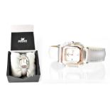 A ladies' Swarovski 'Crystal Time' watch with grey strap,