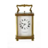 J Dwerryhouse, Liverpool; a brass-cased carriage clock,