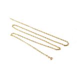 A 9ct gold round link belcher necklace, length 70cm, approx 8.3g.