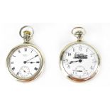Two open faced pocket watches to include a Waltham Traveller,