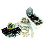 A quantity of costume jewellery to include a tiara,