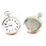 Hamilton Watch Company; a railroad grade open faced pocket watch,